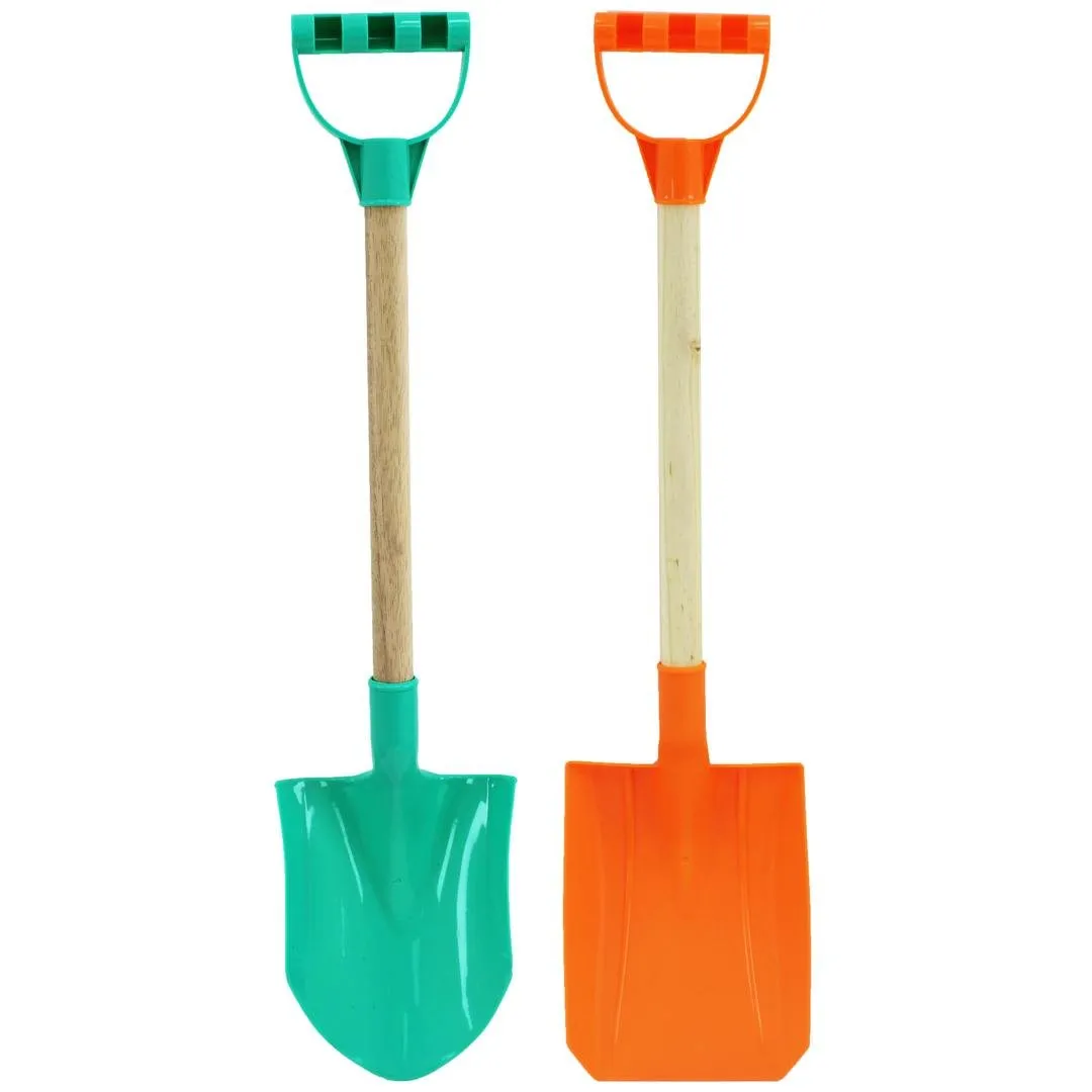 2 Pcs Premium Beach Shovel Set with Sharp and Square Trowels Sturdy - 909043