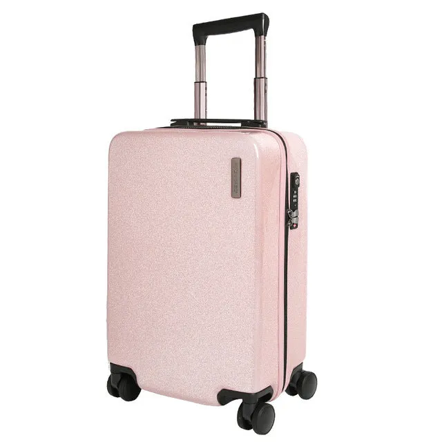 20'' 24'' Glittering Luggage Suitcase Spinner Pc Trolley Valise Tsa Lock Koffer Carry On Travel