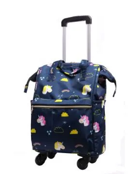 20" Travel Boarding Bags Trolley Bag With Wheels Carry On Luggage Suitcase Wheeled Rolling