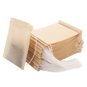 300 Pcs Tea Bags for Loose Tea, Disposable Tea Bags with Drawstring Unbleached Tea Filter Bags Empty Tea Bags for Loose Leaf Tea and Coffee (3.54 x 2.75 inch)