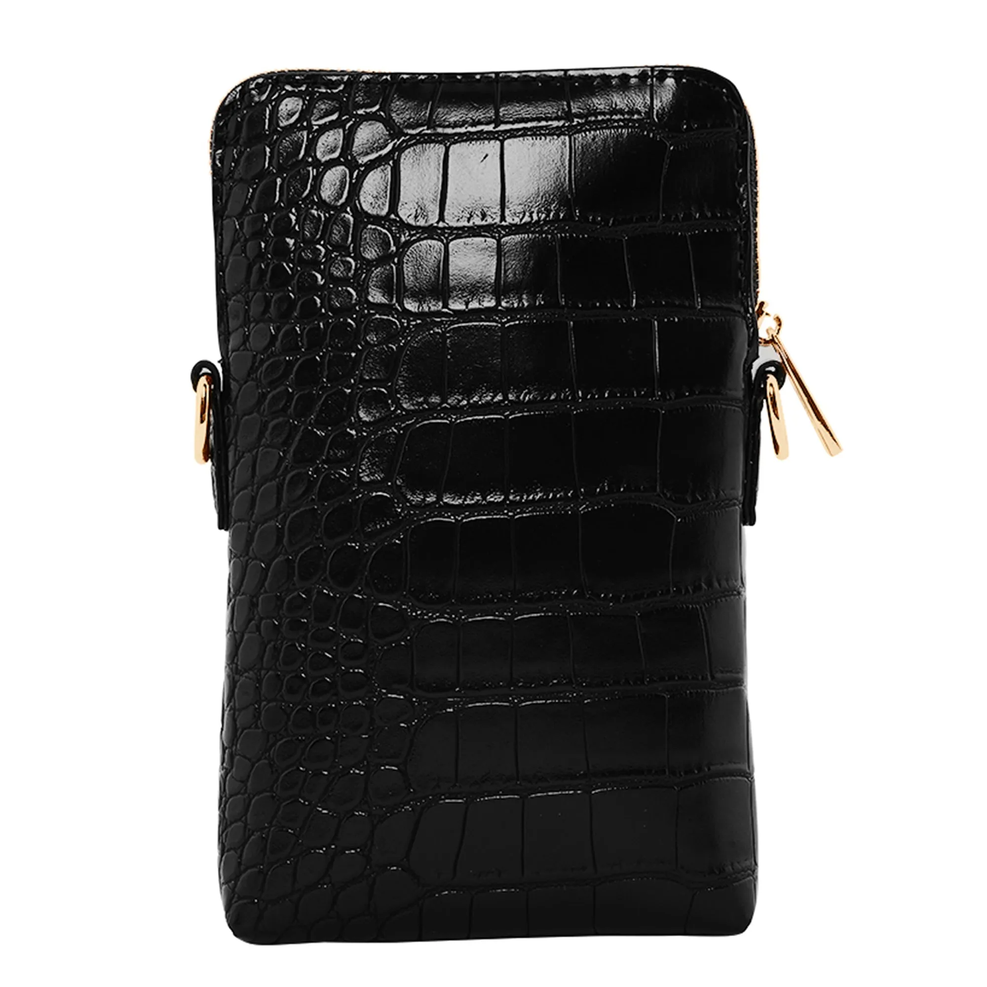 Accessorize London Women's Black Zip Phone Bag