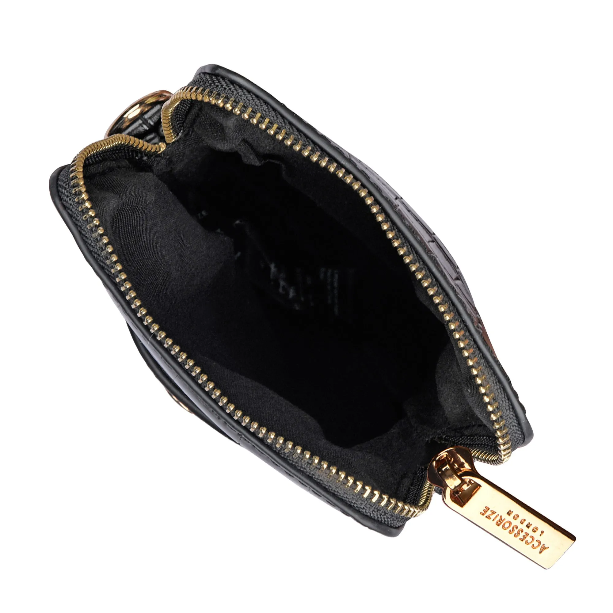 Accessorize London Women's Black Zip Phone Bag