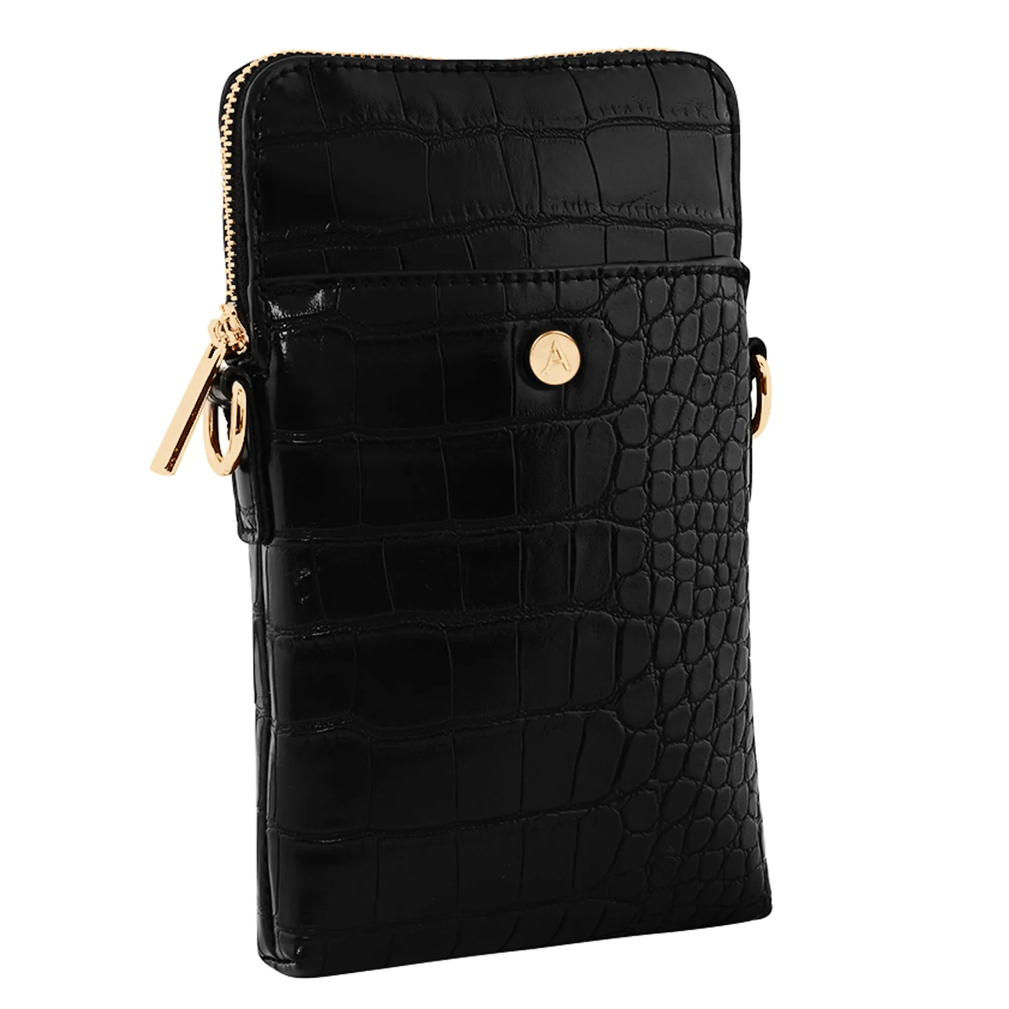 Accessorize London Women's Black Zip Phone Bag