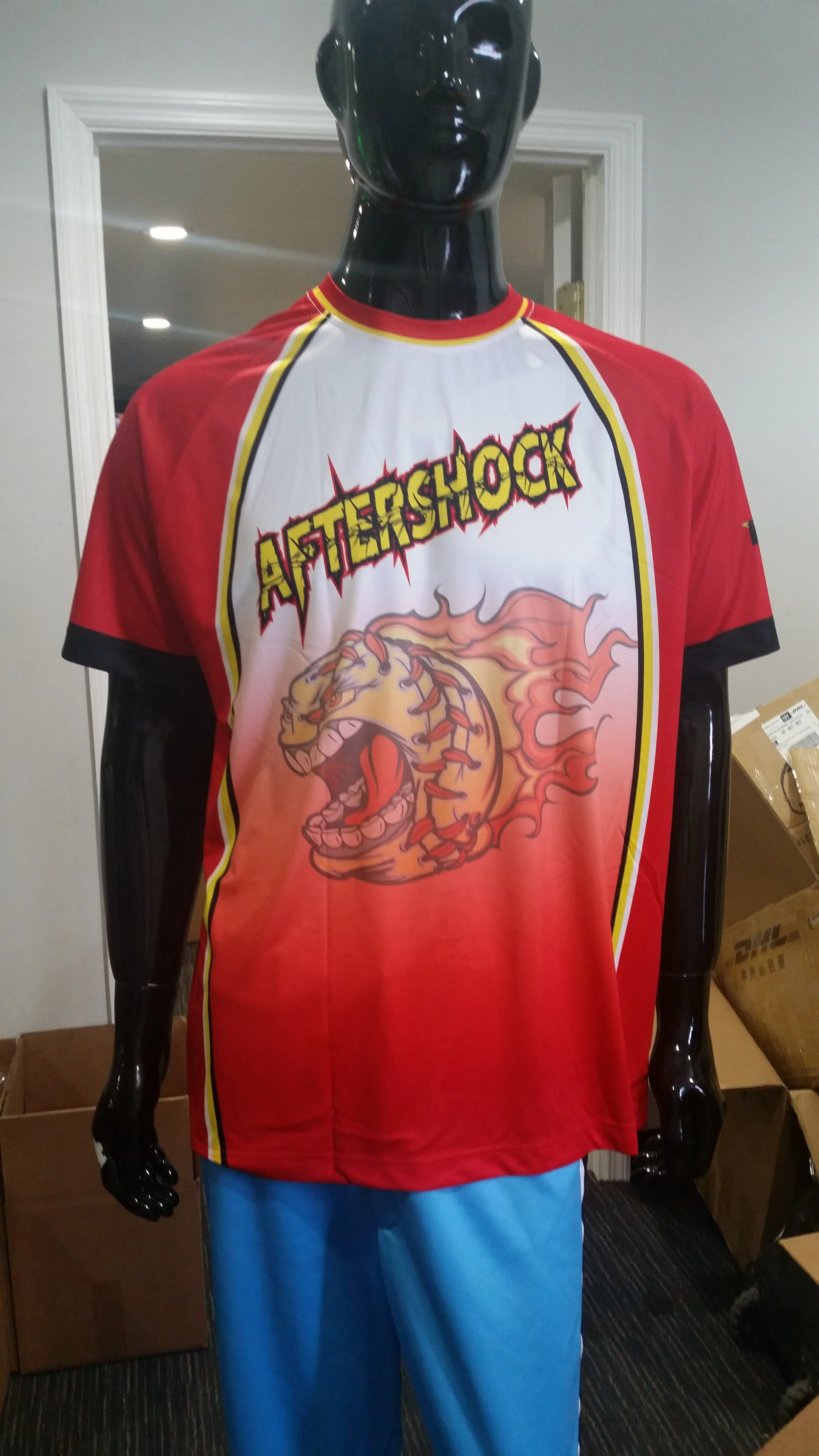 Aftershock, Blue, Red - Custom Full-Dye Jersey