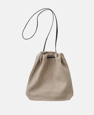 Aili Leather Drawstring Bag