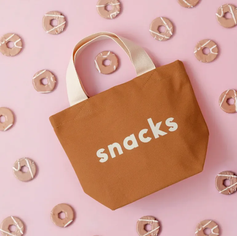 Alphabet Bags Little Canvas Bag - Snacks