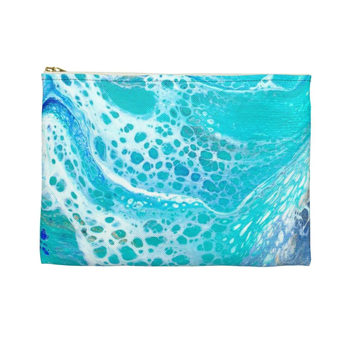 Anna Maria Island Watercolor Map Accessory Pouch with Tranquil Waters Back