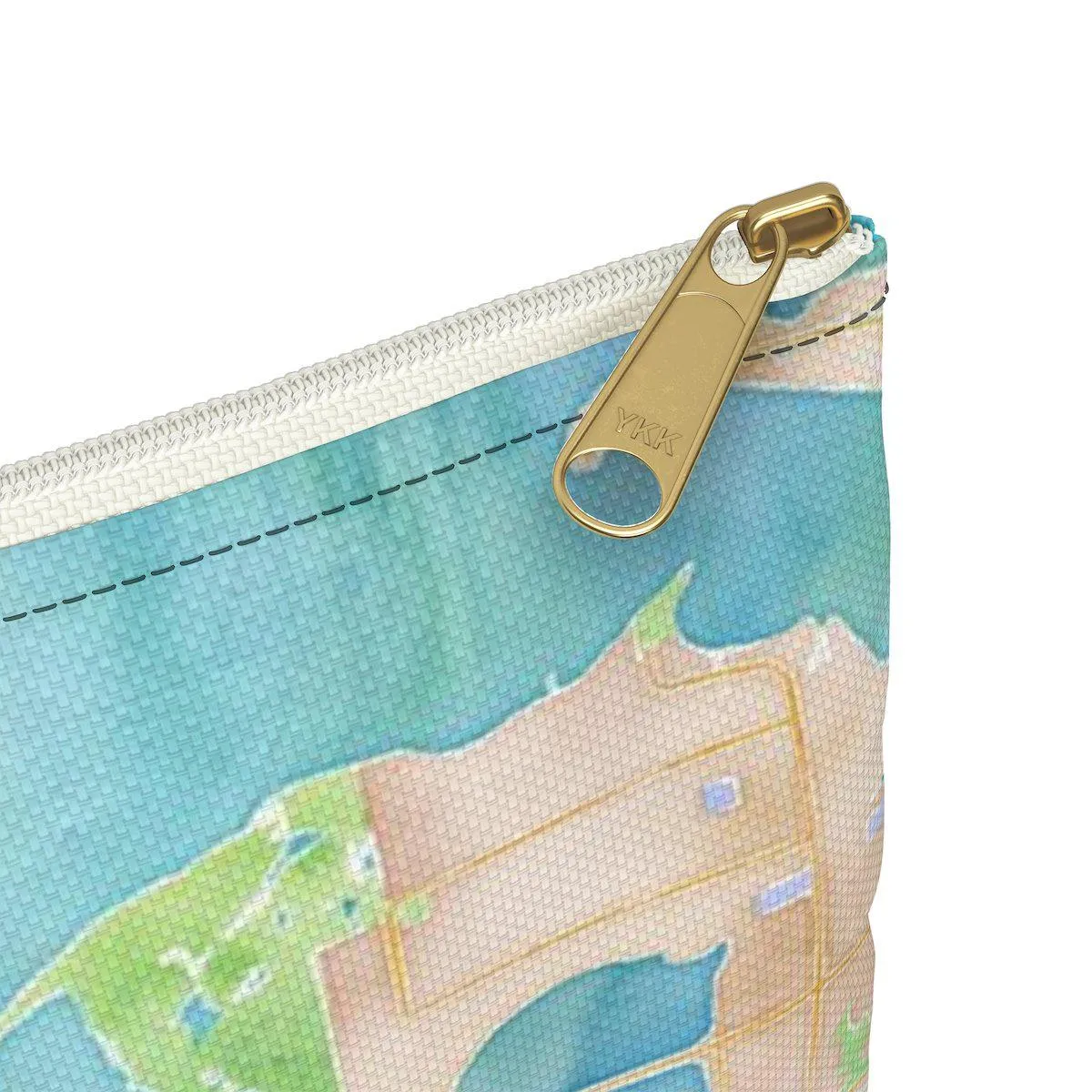 Anna Maria Island Watercolor Map Accessory Pouch with Tranquil Waters Back