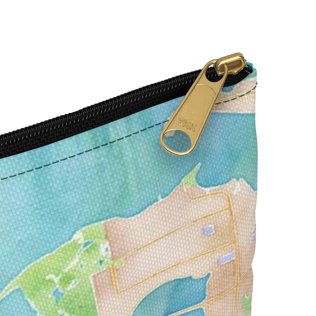 Anna Maria Island Watercolor Map Accessory Pouch with Tranquil Waters Back