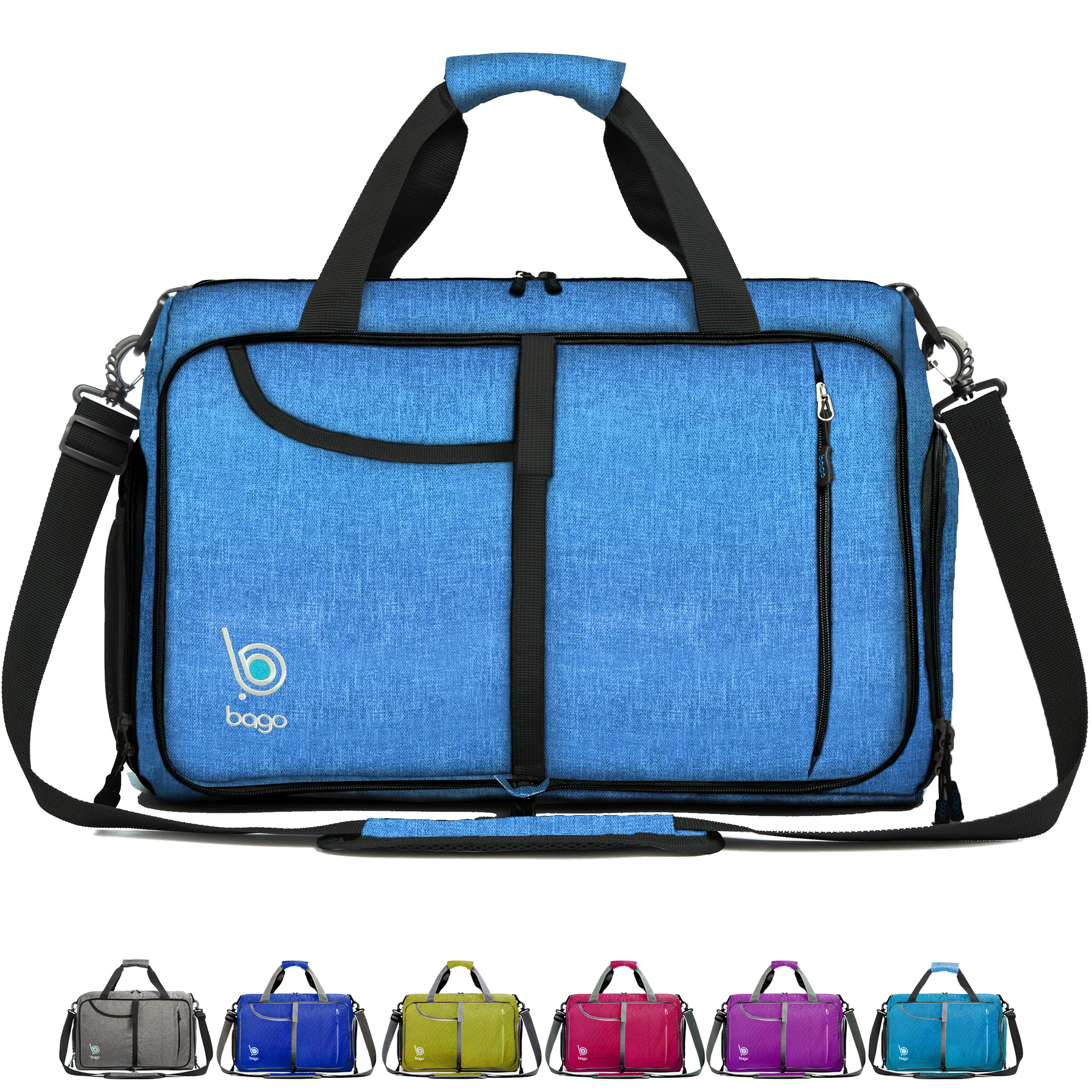 Bago Gym Bags for Women and Men - Packable Sports Duffle Bag for Women with Shoe & Wet Compartment