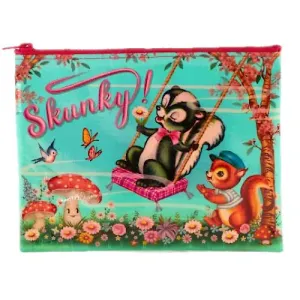 Blue Q Recycled Zipper Pouch - Skunky