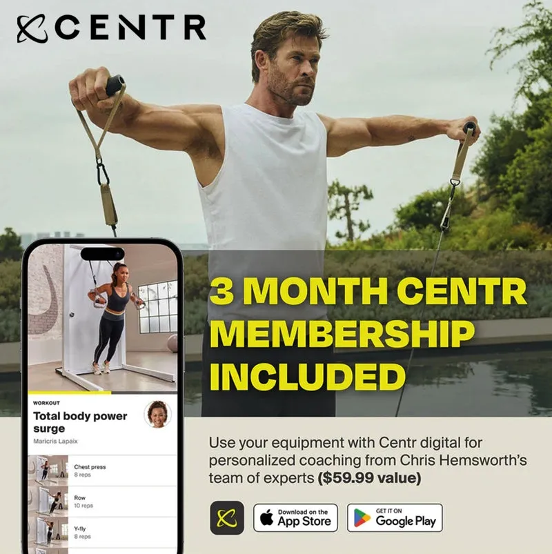 Centr Bodyweight Training Straps for Core and Lower Body Exercises