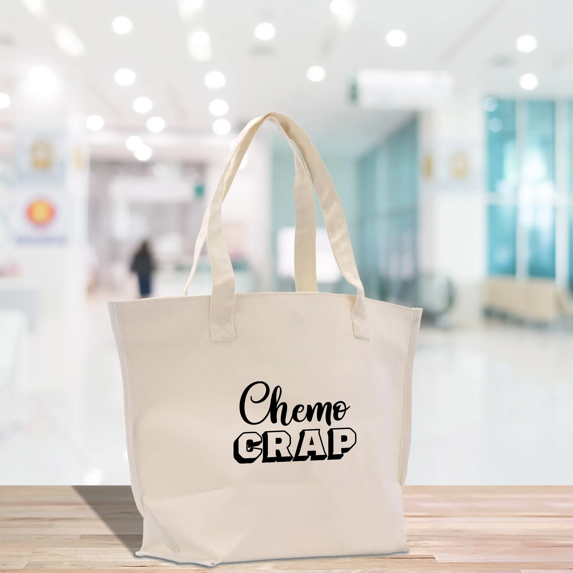 Chemo Crap Bag Cotton Canvas Hand Bag Multipurpose Hand Bag Weekender Bag Gift for Her Outdoor Bag Cancer Hand Bag (CCB1001)