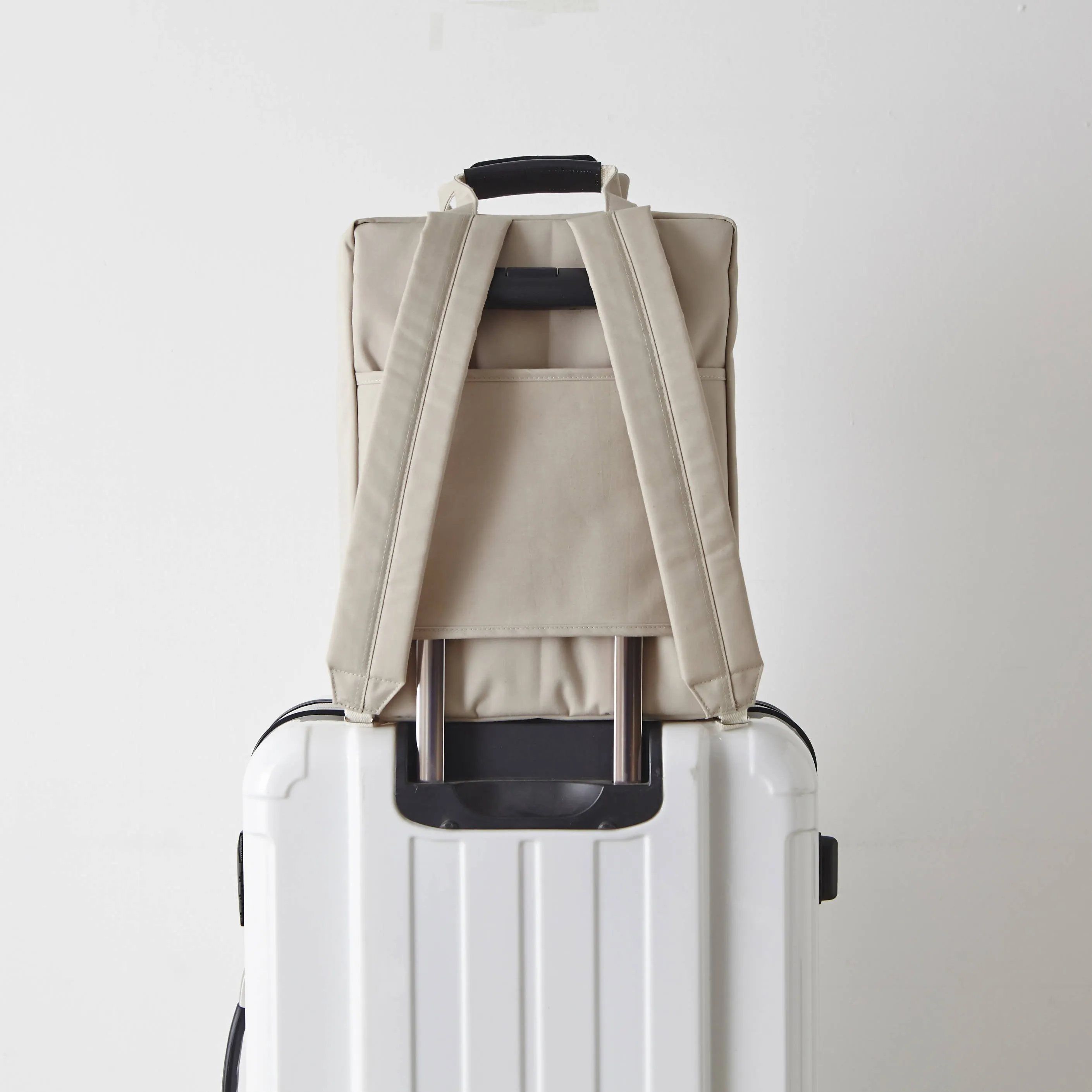 Compact Trunk Backpack Light Beige