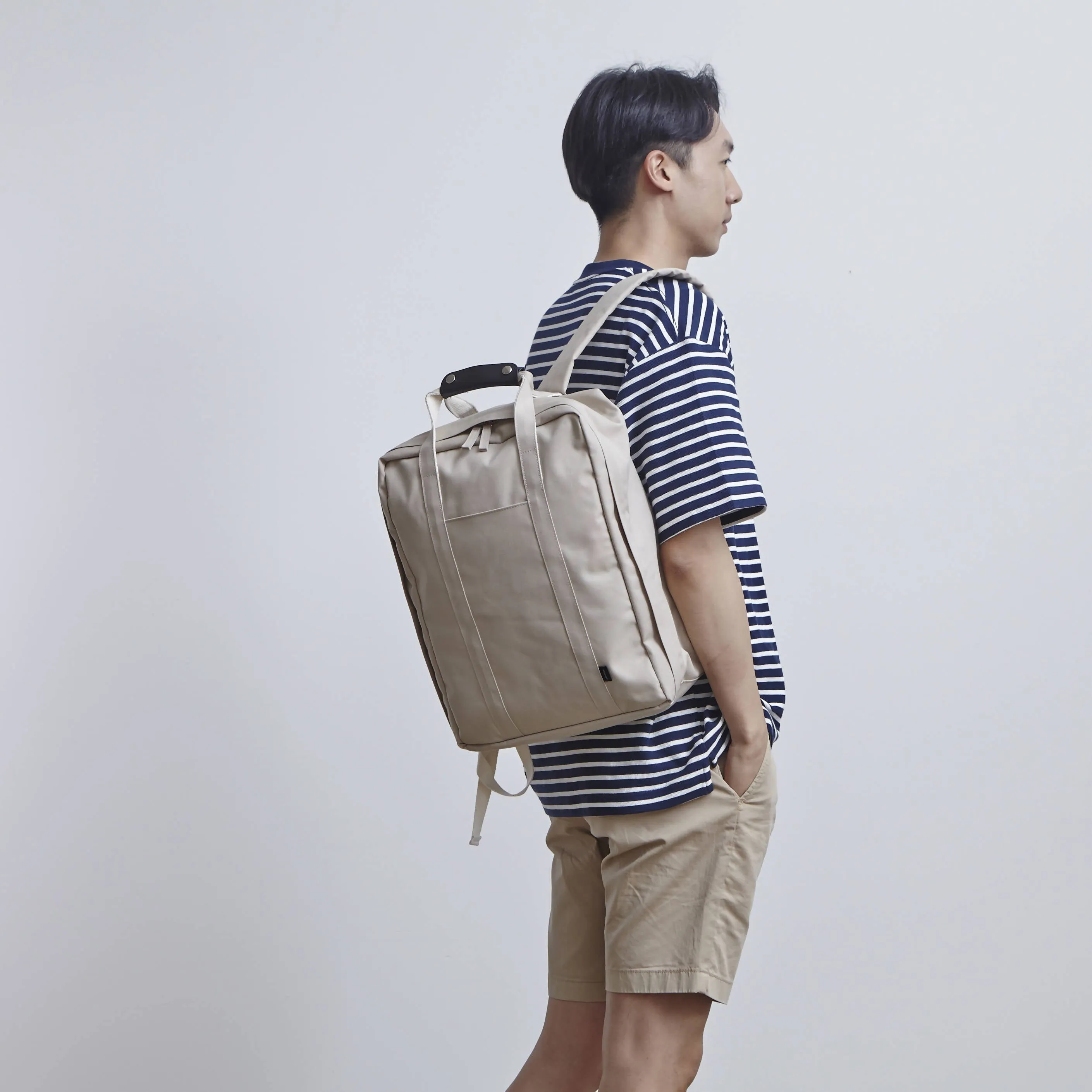 Compact Trunk Backpack Light Beige