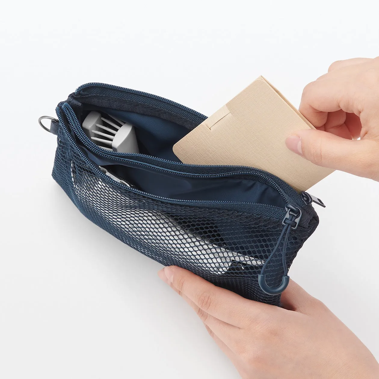 Compact Two-Zipper Travel Pouch