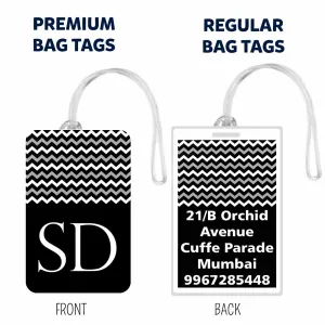 Custom Luggage Tags Chevron Design - Set of 5