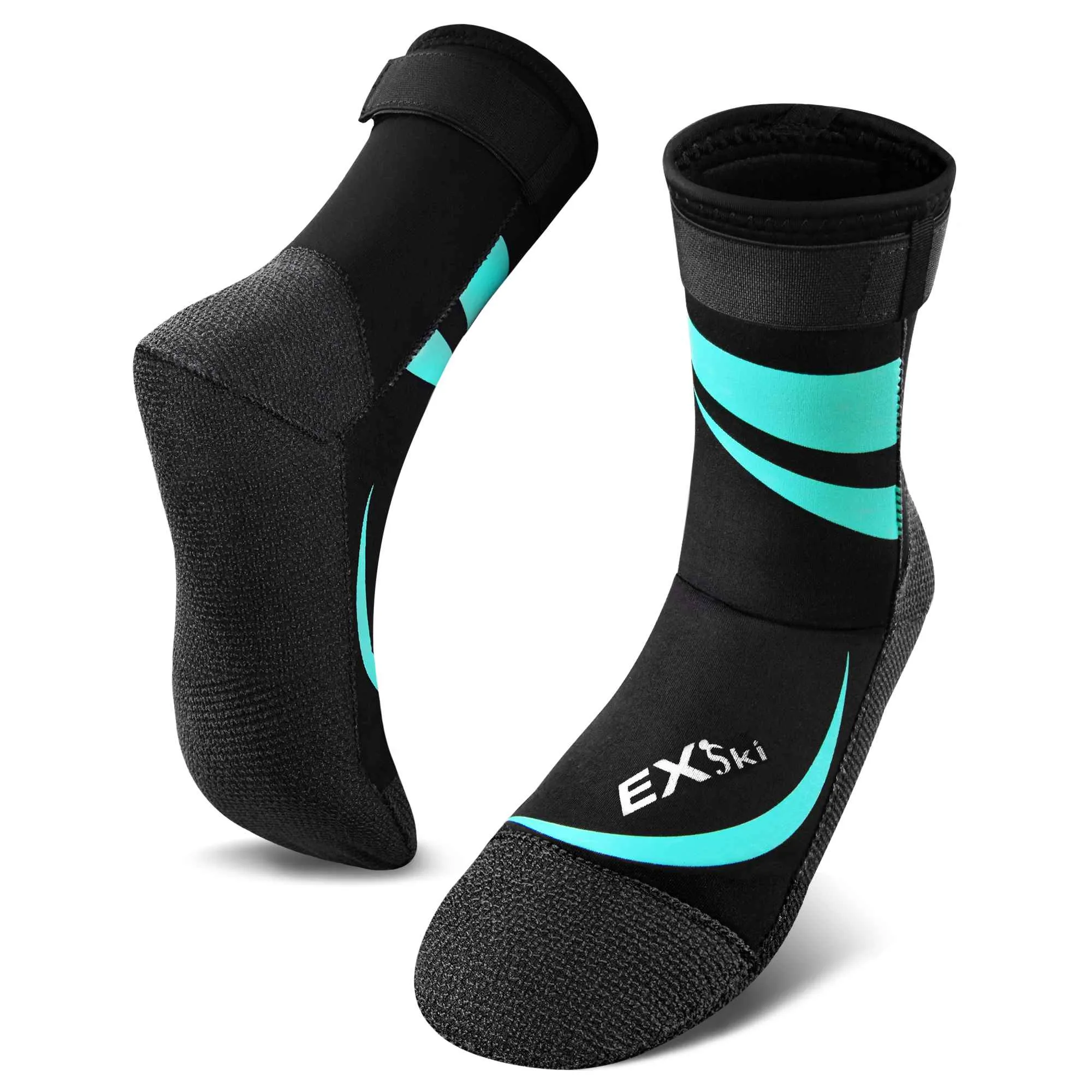 EXSki 3mm Neoprene Water Socks, Sandproof Durable Beach Volleyball Socks for Men Women