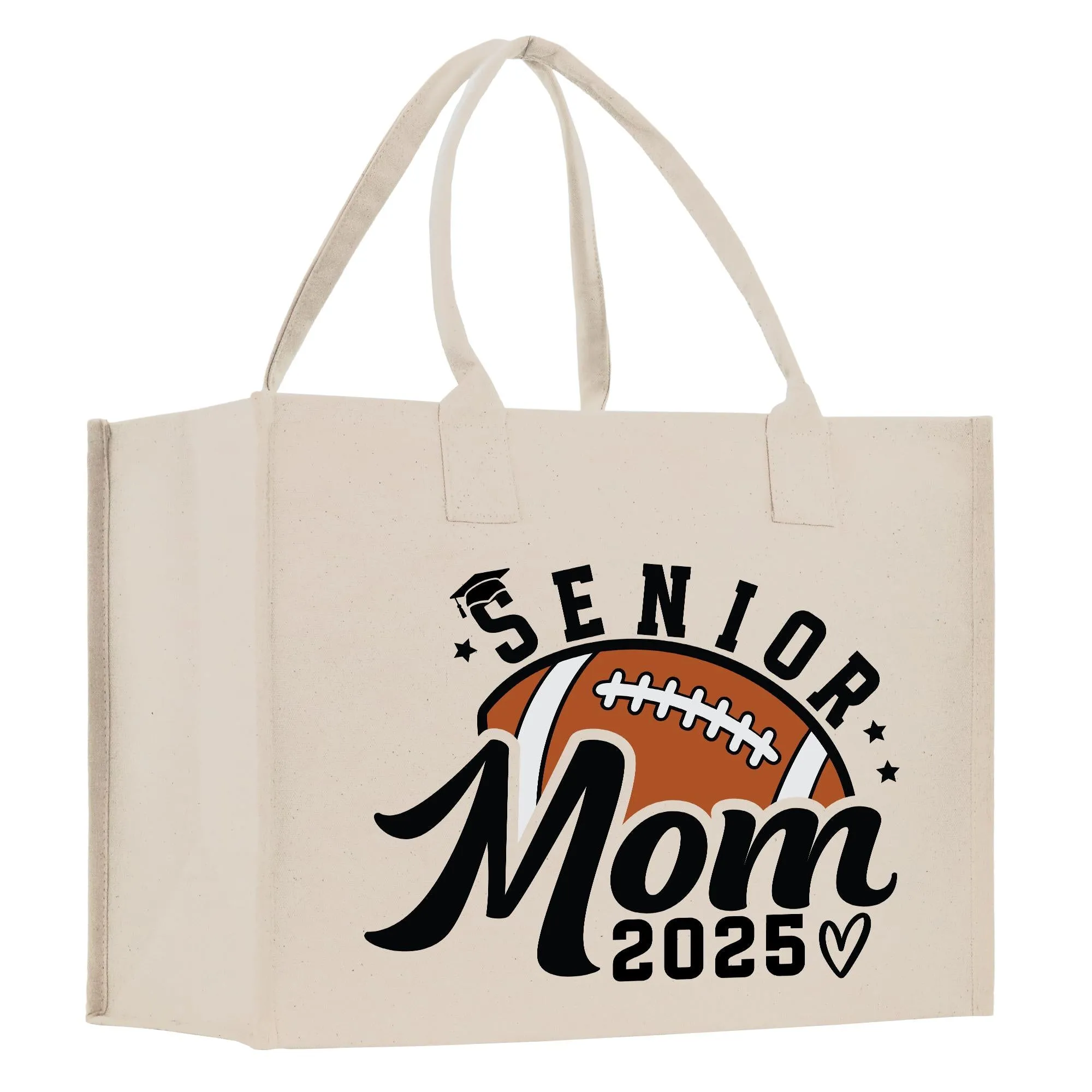 Football Mom Sports Cotton Canvas Tote Bag Gift for Football Mother Football Lover Mom Gift (FMTB1014)