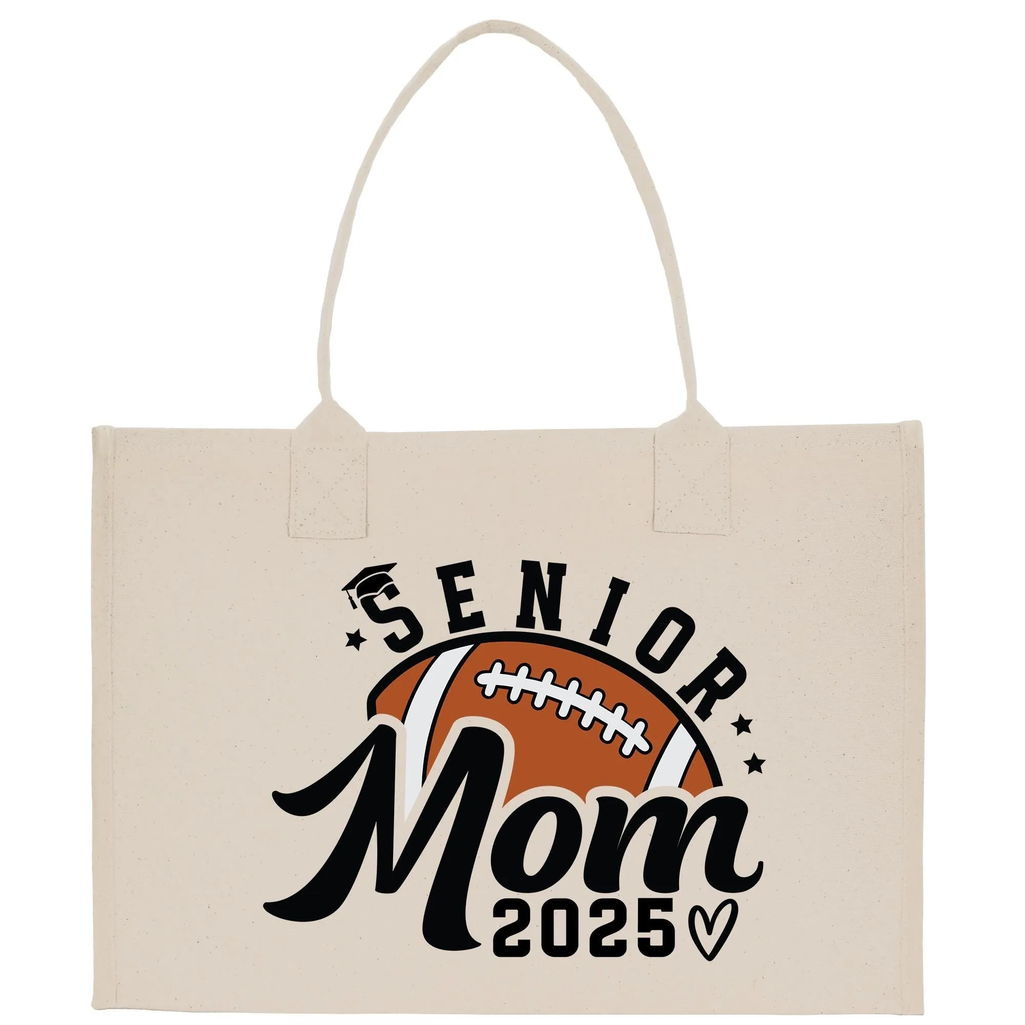 Football Mom Sports Cotton Canvas Tote Bag Gift for Football Mother Football Lover Mom Gift (FMTB1014)