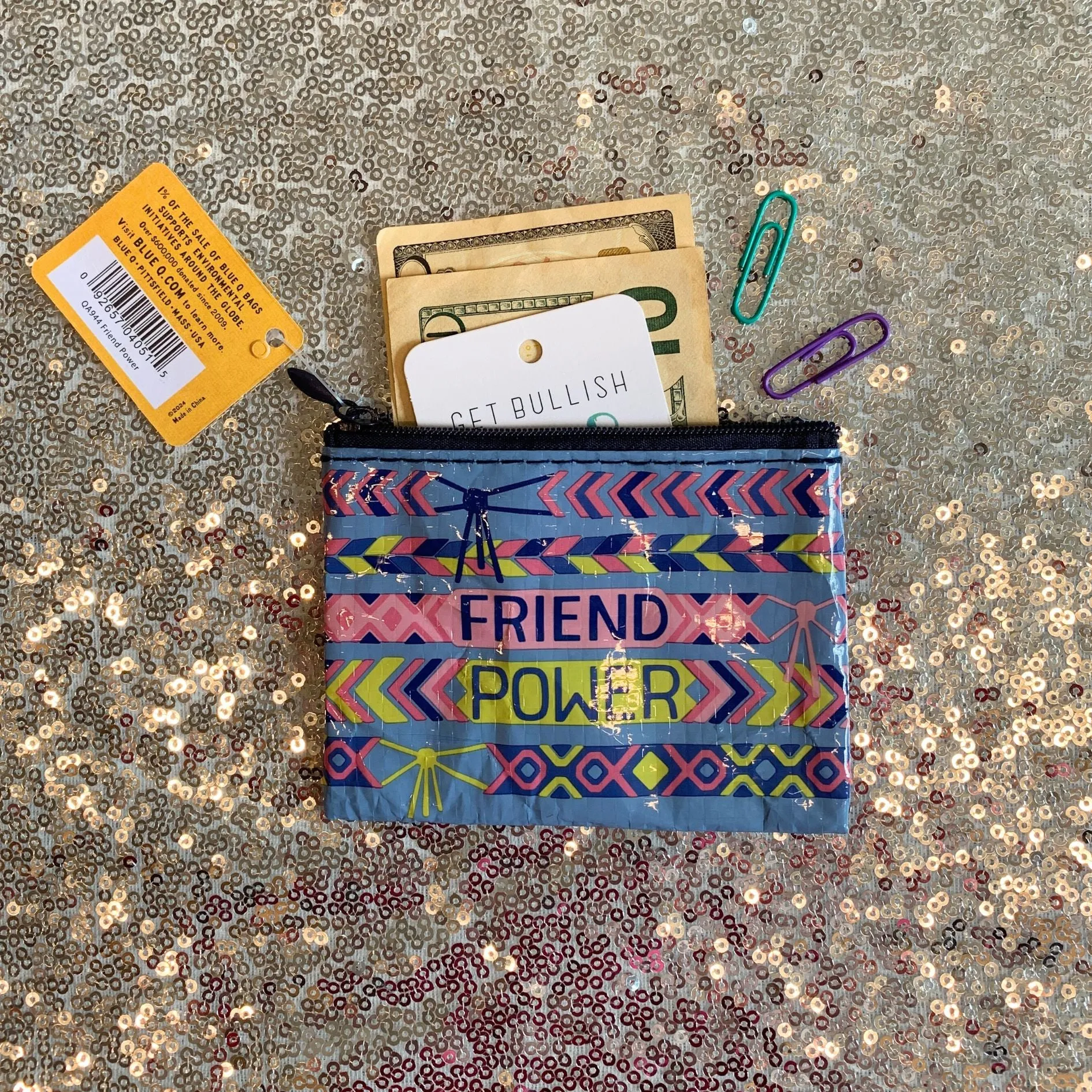 Friend Power Coin Purse | 3"h x 4"w | BlueQ at GetBullish