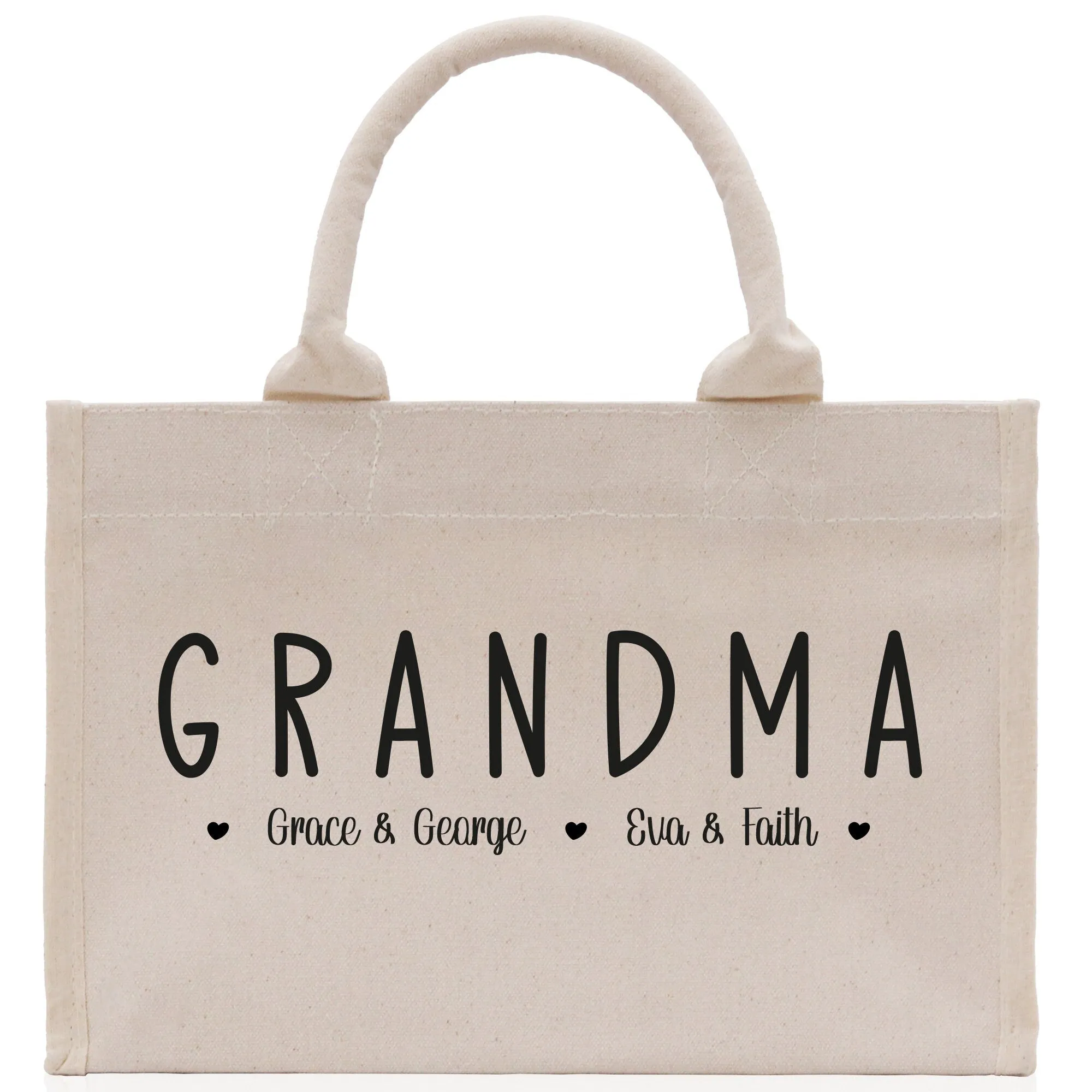 Grandma Grandchild Kids Names Custom Grandma Tote Bag Grandma's Getaway Bag Personalized Grandma Gift Bag Shopping Bag Mother Day Gift