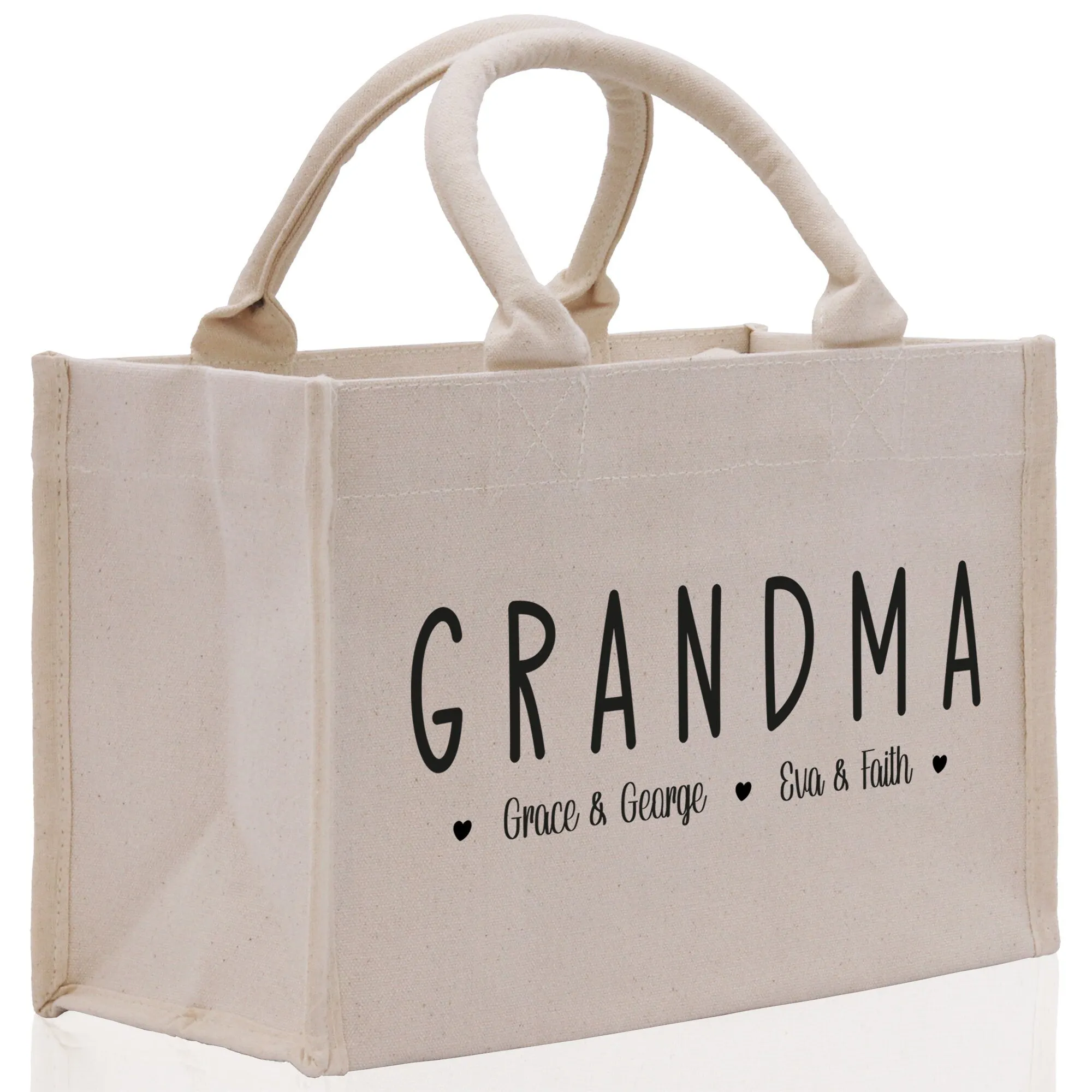 Grandma Grandchild Kids Names Custom Grandma Tote Bag Grandma's Getaway Bag Personalized Grandma Gift Bag Shopping Bag Mother Day Gift