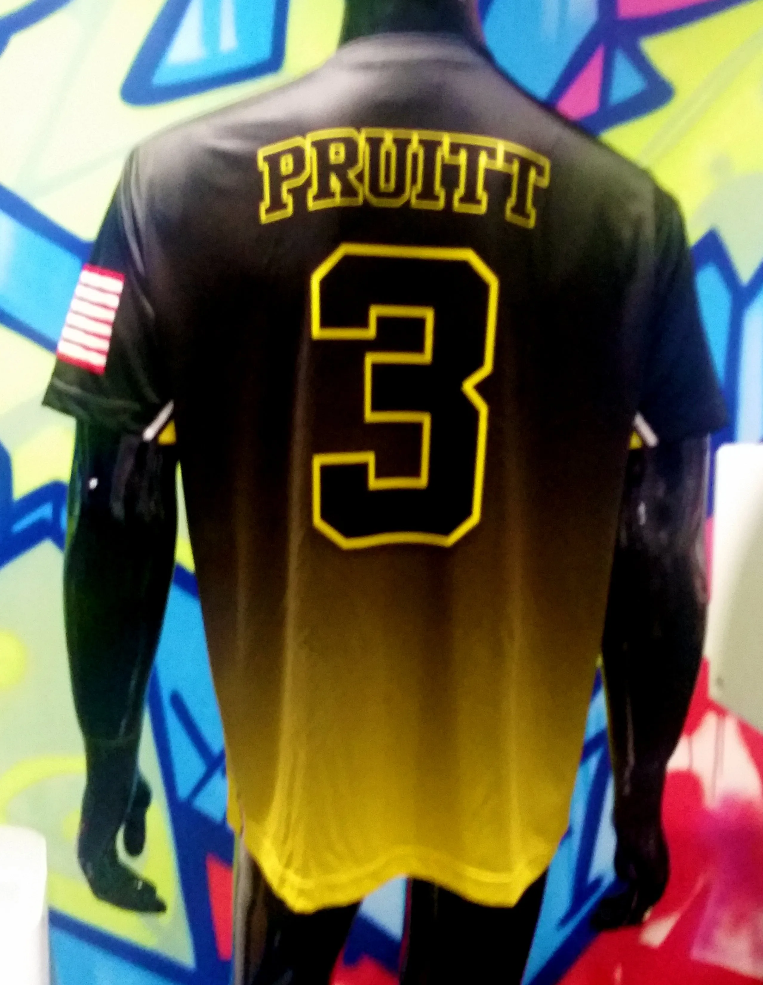 Hitmen, Yellow Fade, Faux Buttons - Custom Full-Dye Jersey