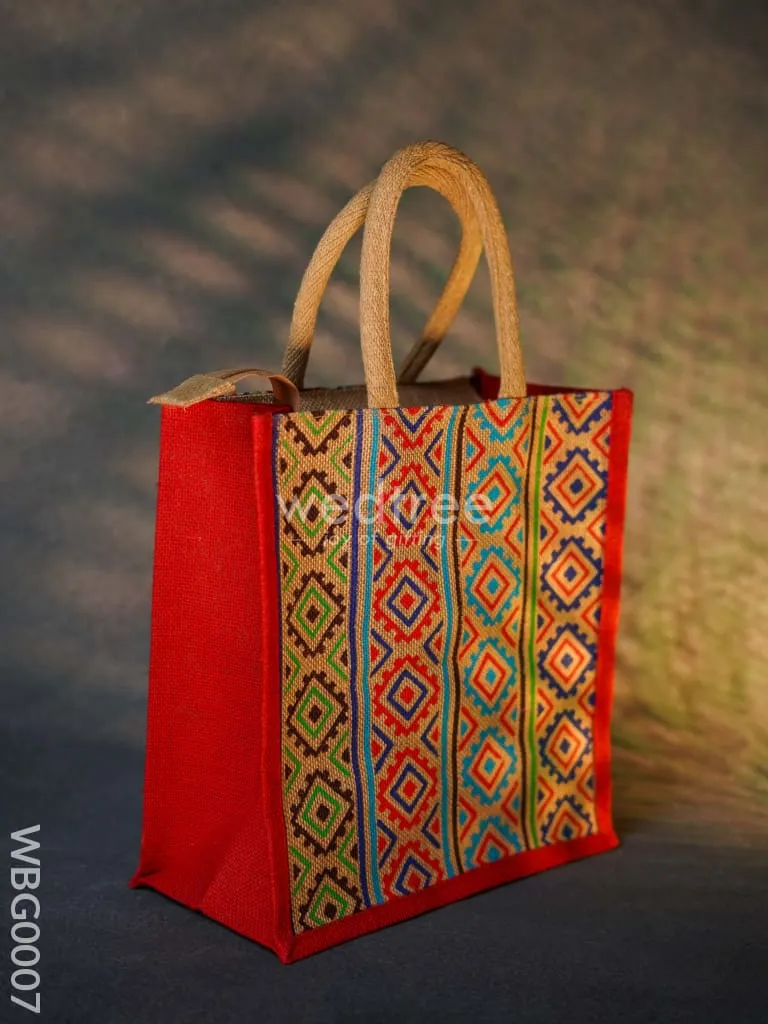 Jute Bag with Multi-colour Stripes - WBG0007