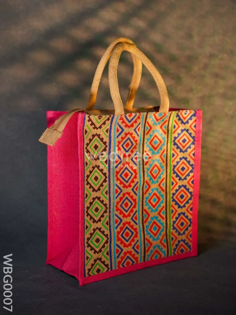 Jute Bag with Multi-colour Stripes - WBG0007