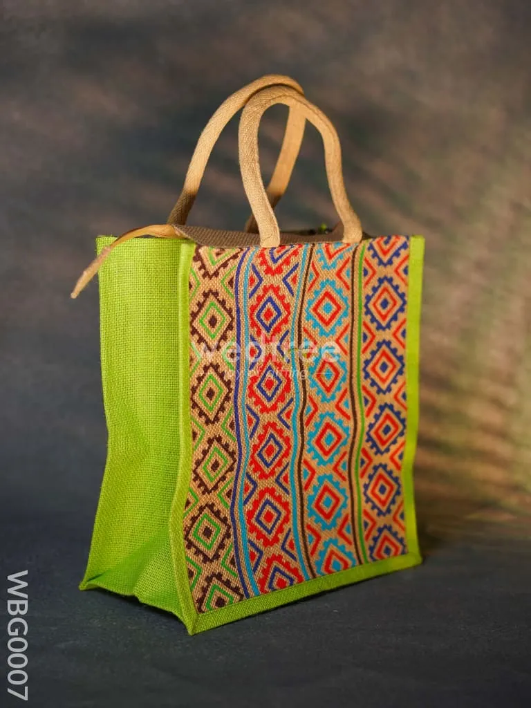 Jute Bag with Multi-colour Stripes - WBG0007