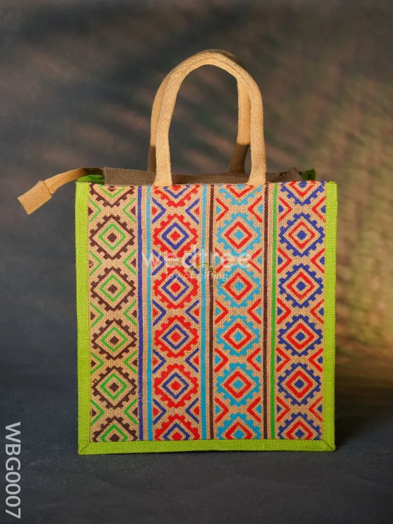 Jute Bag with Multi-colour Stripes - WBG0007