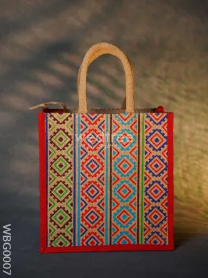 Jute Bag with Multi-colour Stripes - WBG0007