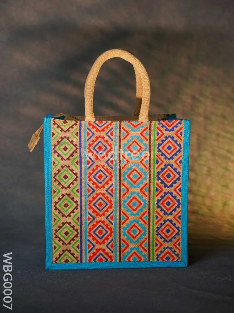 Jute Bag with Multi-colour Stripes - WBG0007