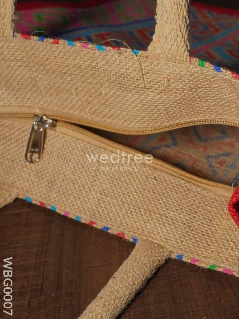 Jute Bag with Multi-colour Stripes - WBG0007