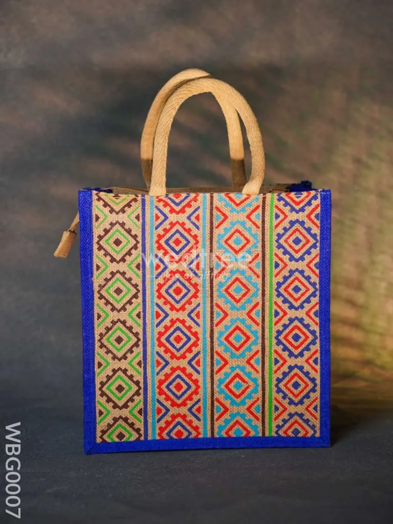 Jute Bag with Multi-colour Stripes - WBG0007