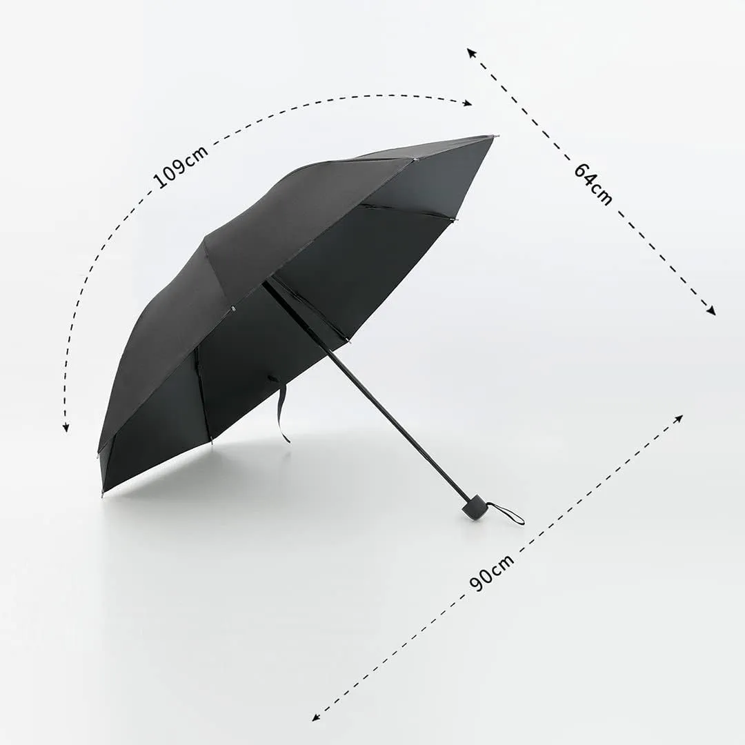 Kuber Industries 3 Fold Manual Umbrella|Windproof, Sunproof & Rainproof|With Polyester Canopy, Sturdy Steel Shaft & Wrist Straps|Easy to Hold & Carry|Umbrella for Women, Men & Kids |Black (Pack Of 3)