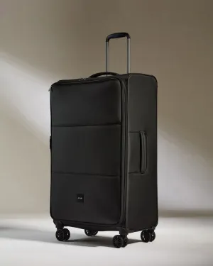 Lightest Large Suitcase in Black - Soft Stripe