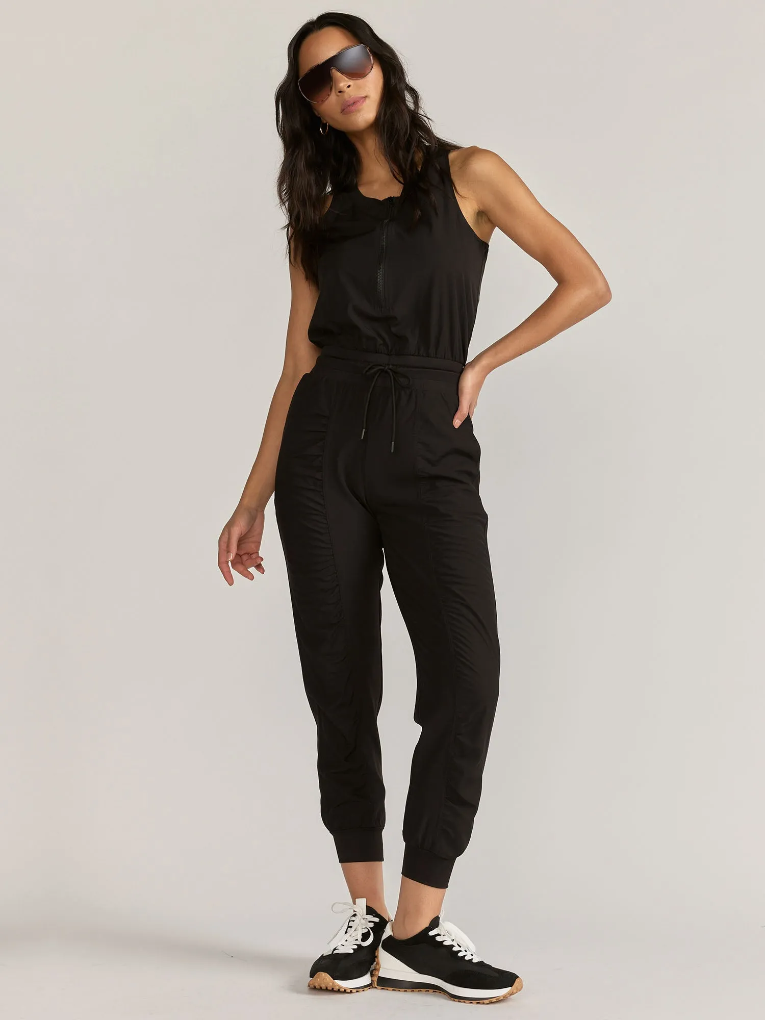 Mono B Sleeveless Half-Zip Active Jumpsuit - Brands We Love