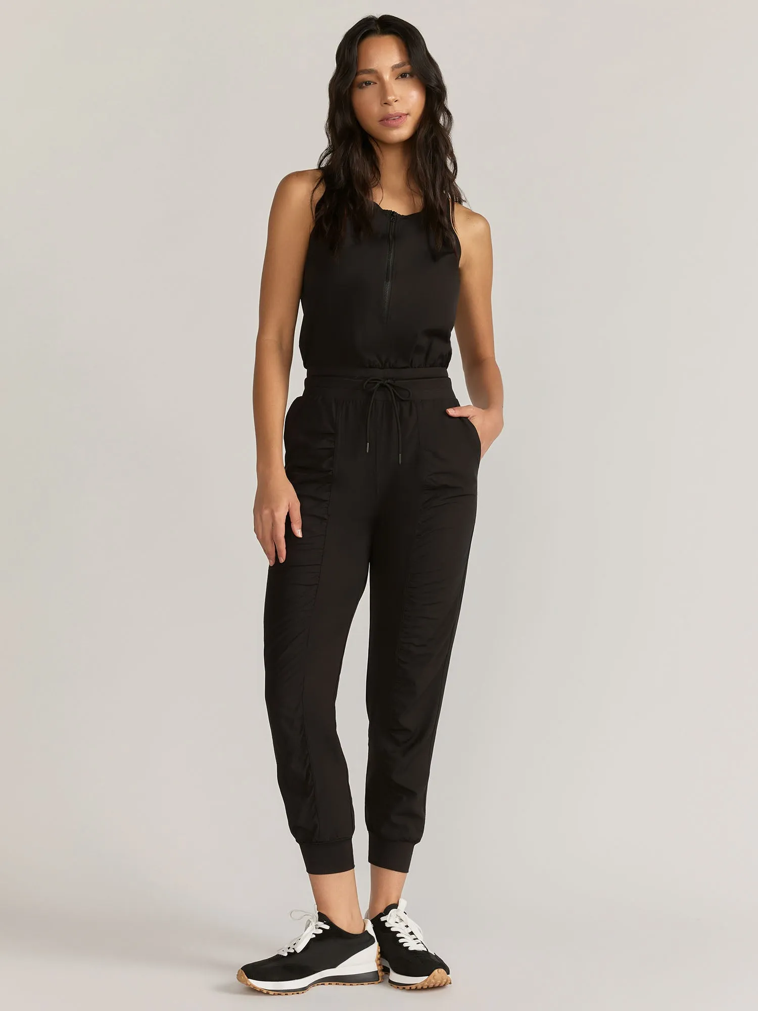 Mono B Sleeveless Half-Zip Active Jumpsuit - Brands We Love