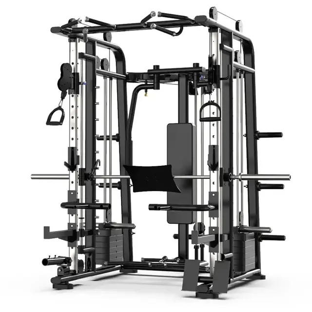 Multi-functional Smith Machine   Cable Crossover   Leg Press with Weight Stack (Squat Rack)