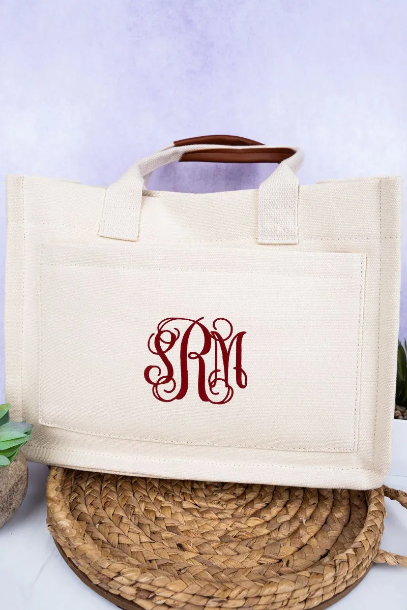 NGIL White Laurel Bay Small Canvas Tote