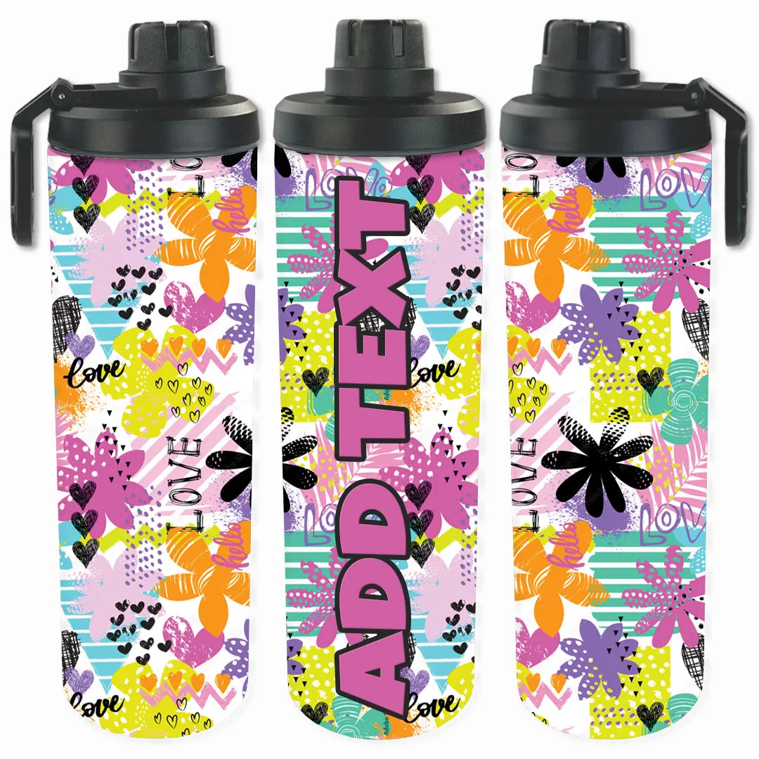 Personalized Backpacks, Lunch Bags, Duffel Bags, or Water Bottles with Full-Color - Flower Love