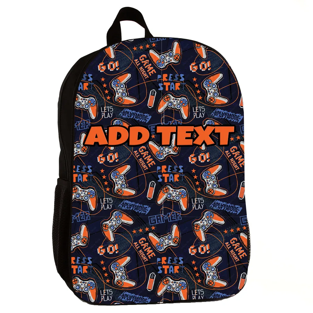 Personalized Backpacks, Lunch Bags, Duffel Bags, or Water Bottles with Full-Color - Gamer