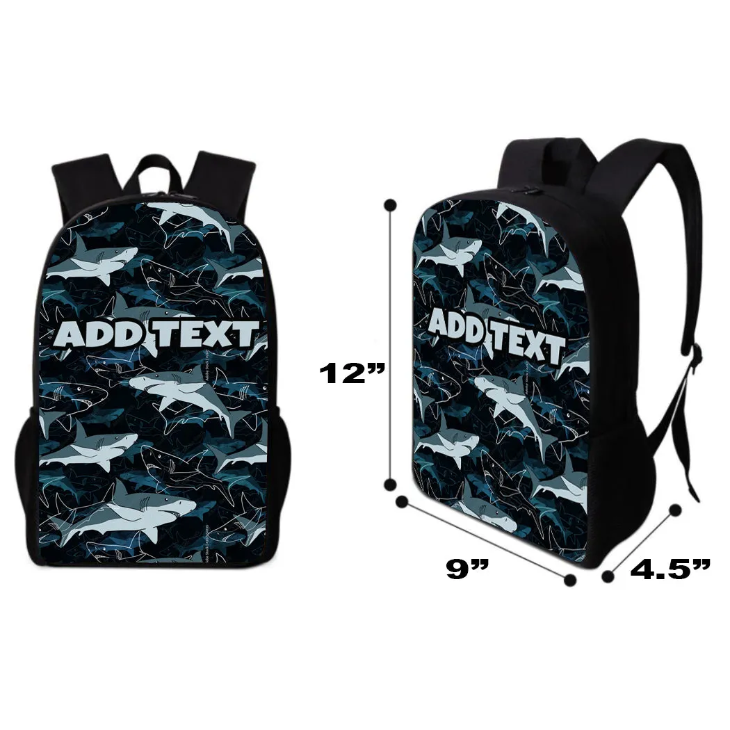 Personalized Backpacks, Lunch Bags, Duffel Bags, or Water Bottles with Full-Color - Sharks