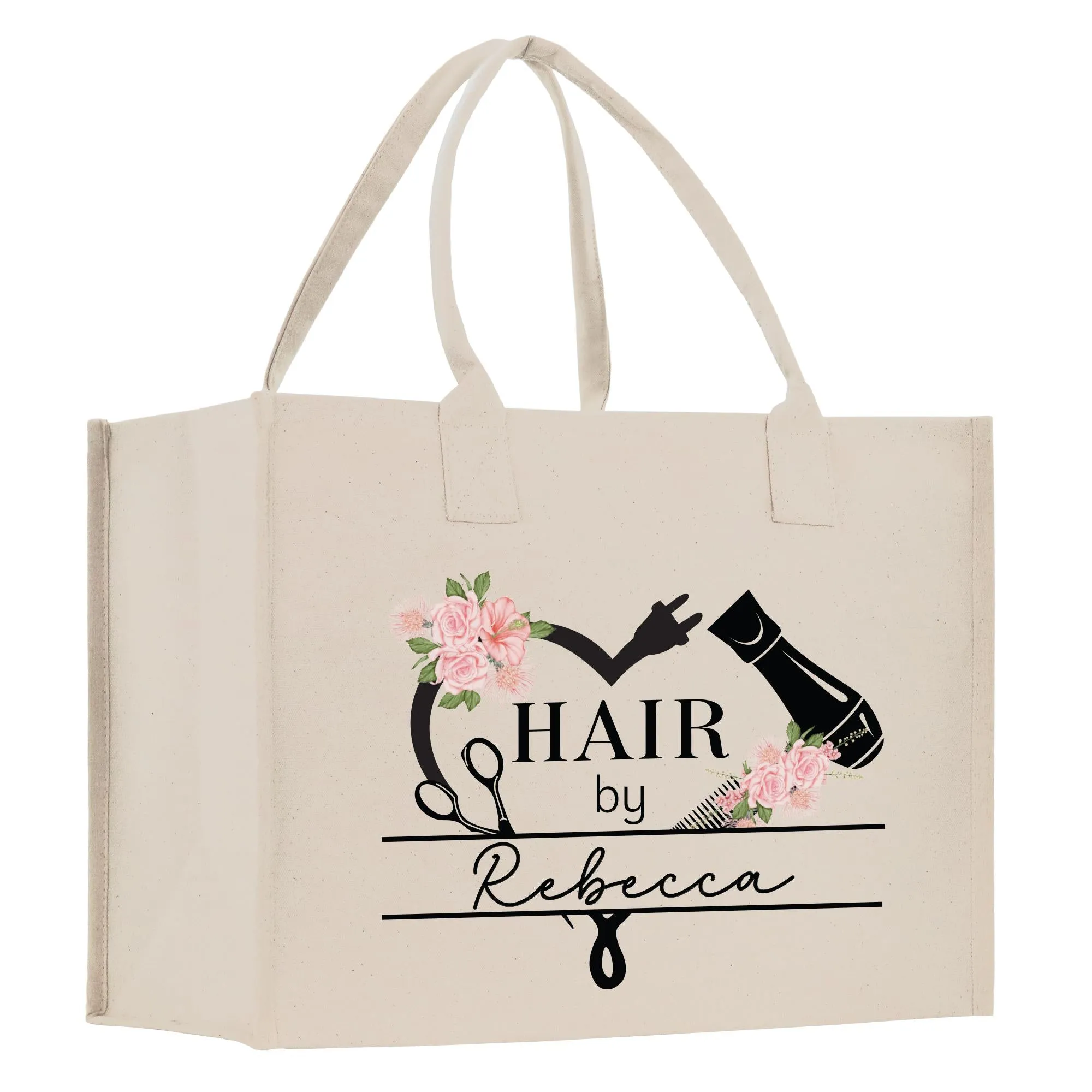 Personalized Hair Stylist Custom Cotton Canvas Tote Bag Hairdresser Gift Bag Beauty Salon Bag Stylist Supply Bag Barber Gift (HRST1005)