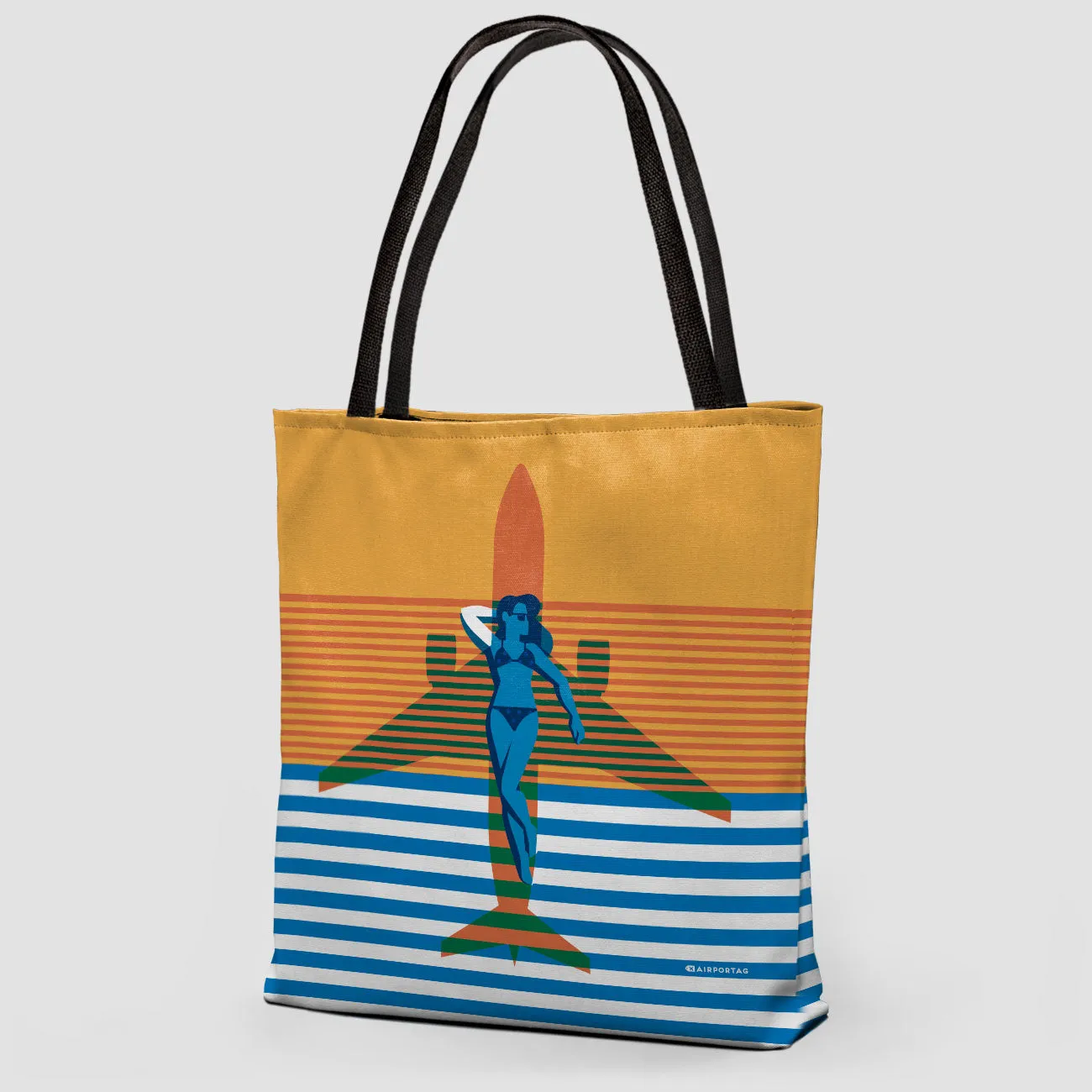 Plane Shadow Beach - Tote Bag