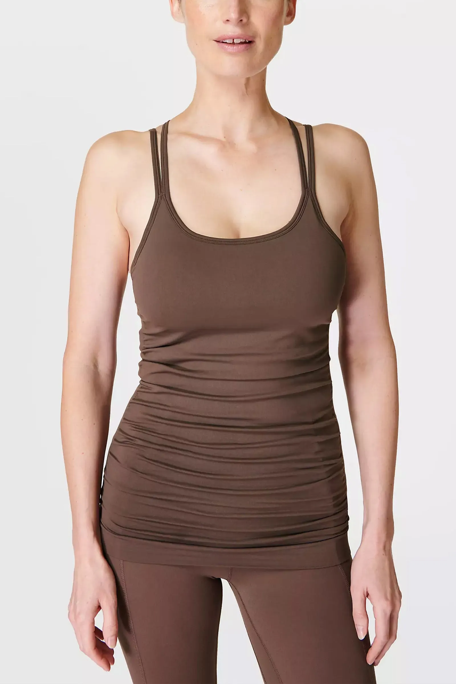 Poise Seamless Yoga Bra Tank Top, Walnut Brown