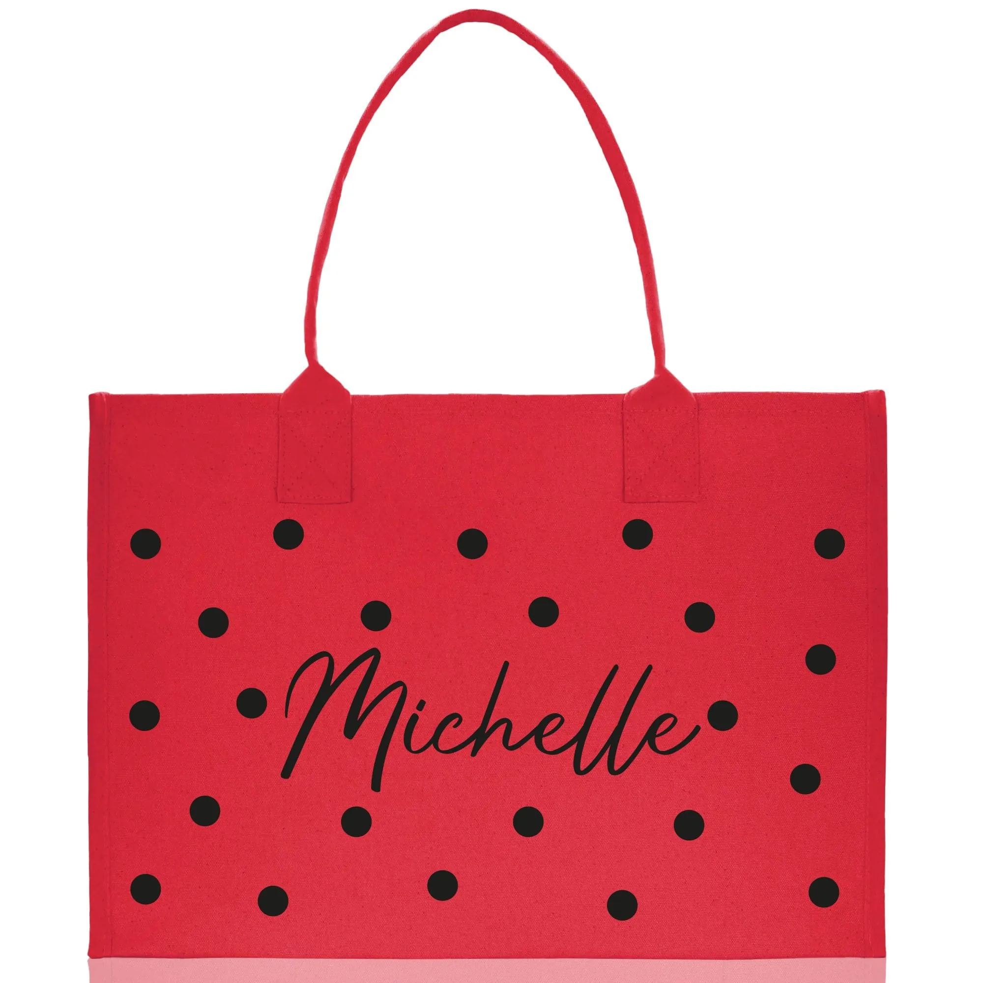 Polka Dot Mrs. Last Name Tote Bag Personalized Date Wedding Tote Bridal Shower Gift Honeymoon Gift Customized Wedding Gift Bridesmaid Gift