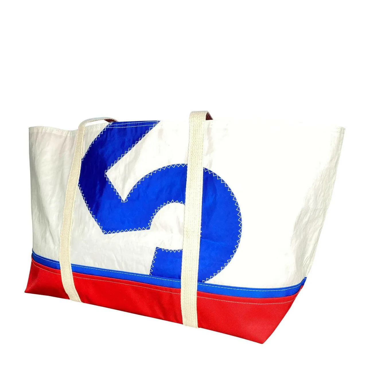 Recycled Sail Bag, Tote Bag Handmade from Sails, Blue & Red